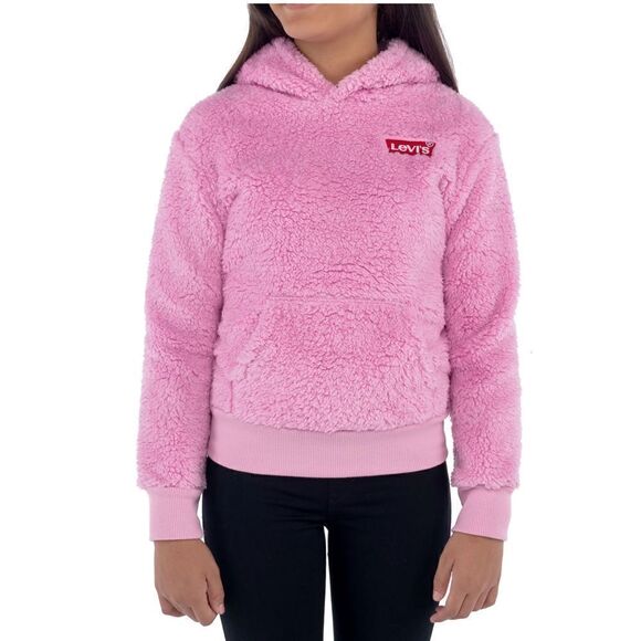 Levi’s Pink Lavender Girls Sherpa Fleece Pullover Large - Picture 1 of 9